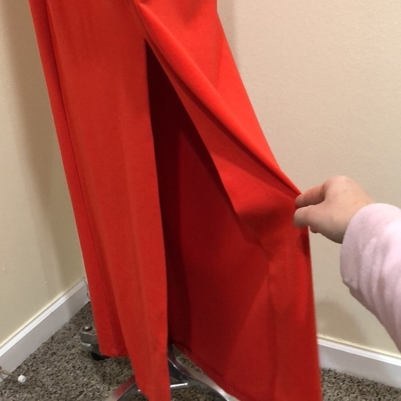 NICHOLAS Halter Cross Formal Dress Size Red Maxi - Picture 4 of 14